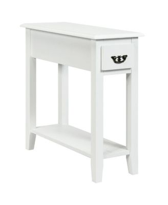 Two Tier Narrow End Table Bedside Sofa Side Table