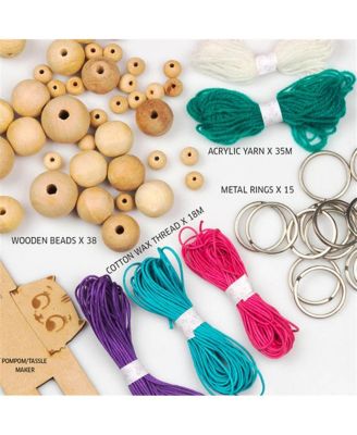 Keychain Dolls Craft Kit - 15 DIY Pom Pom and Tassel Keychains, Ribbons and Beads, Illustrated Guide, Creative Activity for Kids Ages 6-12