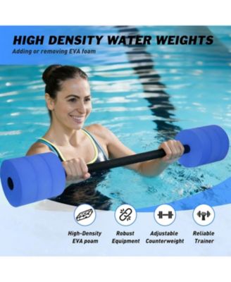 Aquatic Exercise Dumbbells Water Dumbbell Pool Resistance Aquatic Fitness Barbells with 4 High-Density EVA Foam Pool Weights Dumbbells