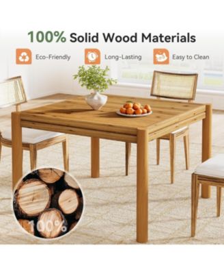 Square Solid Wood Dining Table, 39.4"
