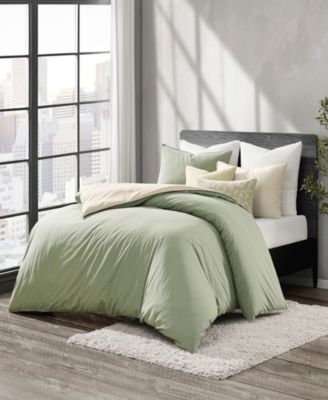 Reversible Vintage Washed Cotton 3-Pc. Duvet Set, Full/Queen