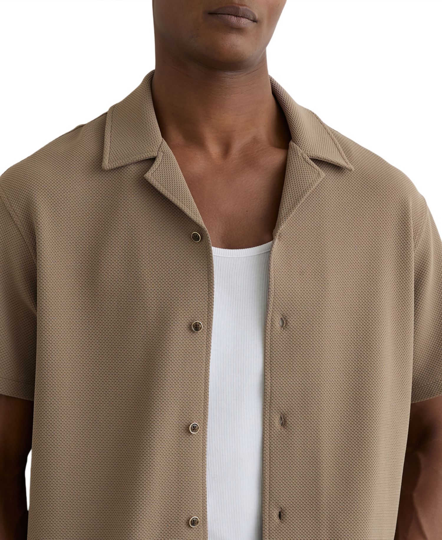 Men's Cedric Textured Cuban-Collar Shirt