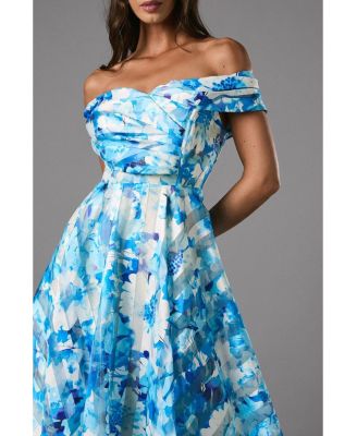 Women's Off-Shoulder Floral Statement Midi Dress