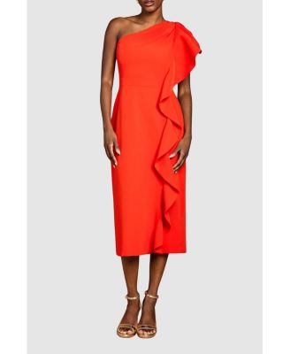 Women's One Shoulder Pencil Midi Dress