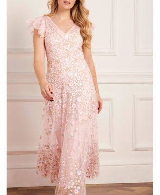 short sleeve ankle length dress A-Line/Princess V-Neck Short Sleeves Ankle-Length Mother of the Bride  Dresses With Pockets & Ruffles