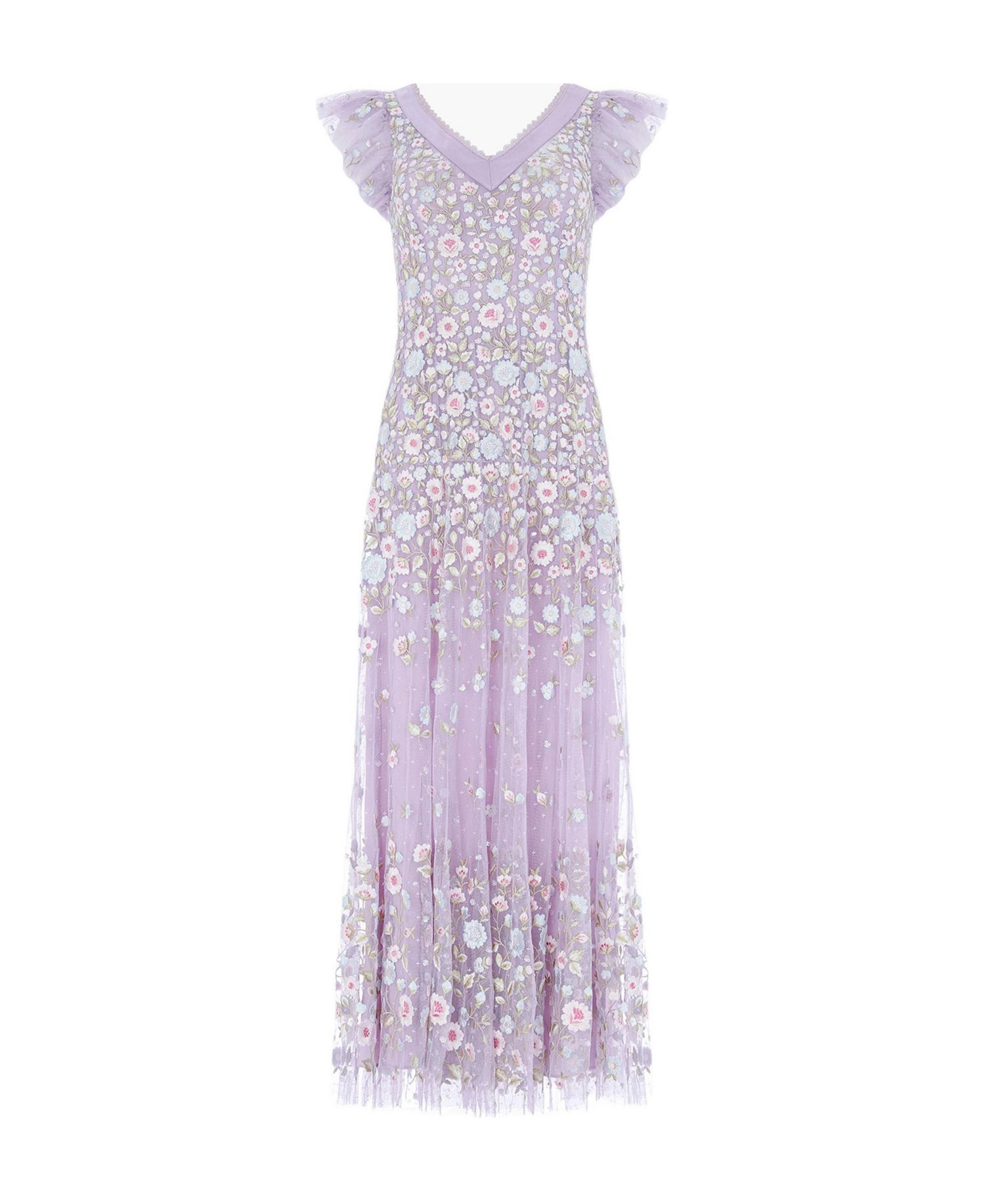 Women's Ethereal Blooms Short Sleeve Ankle Gown