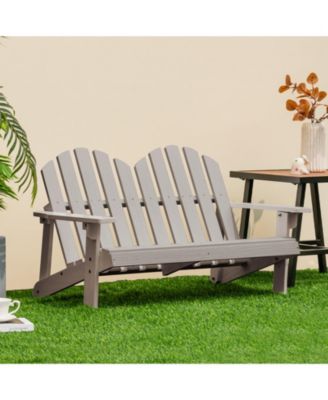 Two Person Fir Wood Adirondack Chair with High Backrest