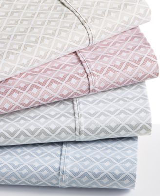 Sunham - Sorrento Stripe Ogee-Print 500 Thread Count 6-Pc. King Sheet Set