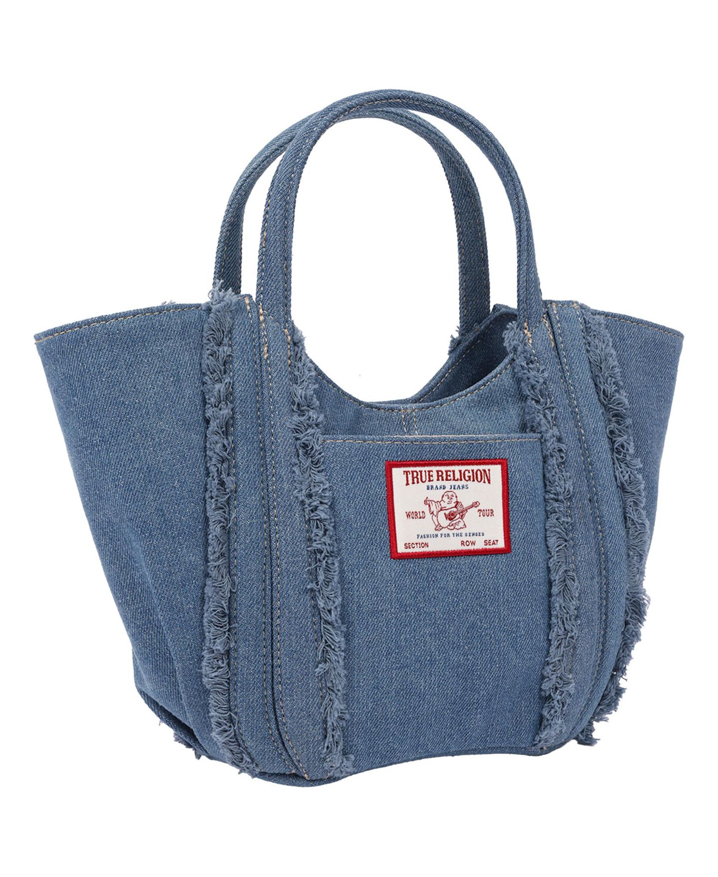 Женская сумка True Religion Atlas Frayed Medium – Denim Carryall with Removable Crossbody Strap, цвет: Тёмный джинсовый — фото 2
