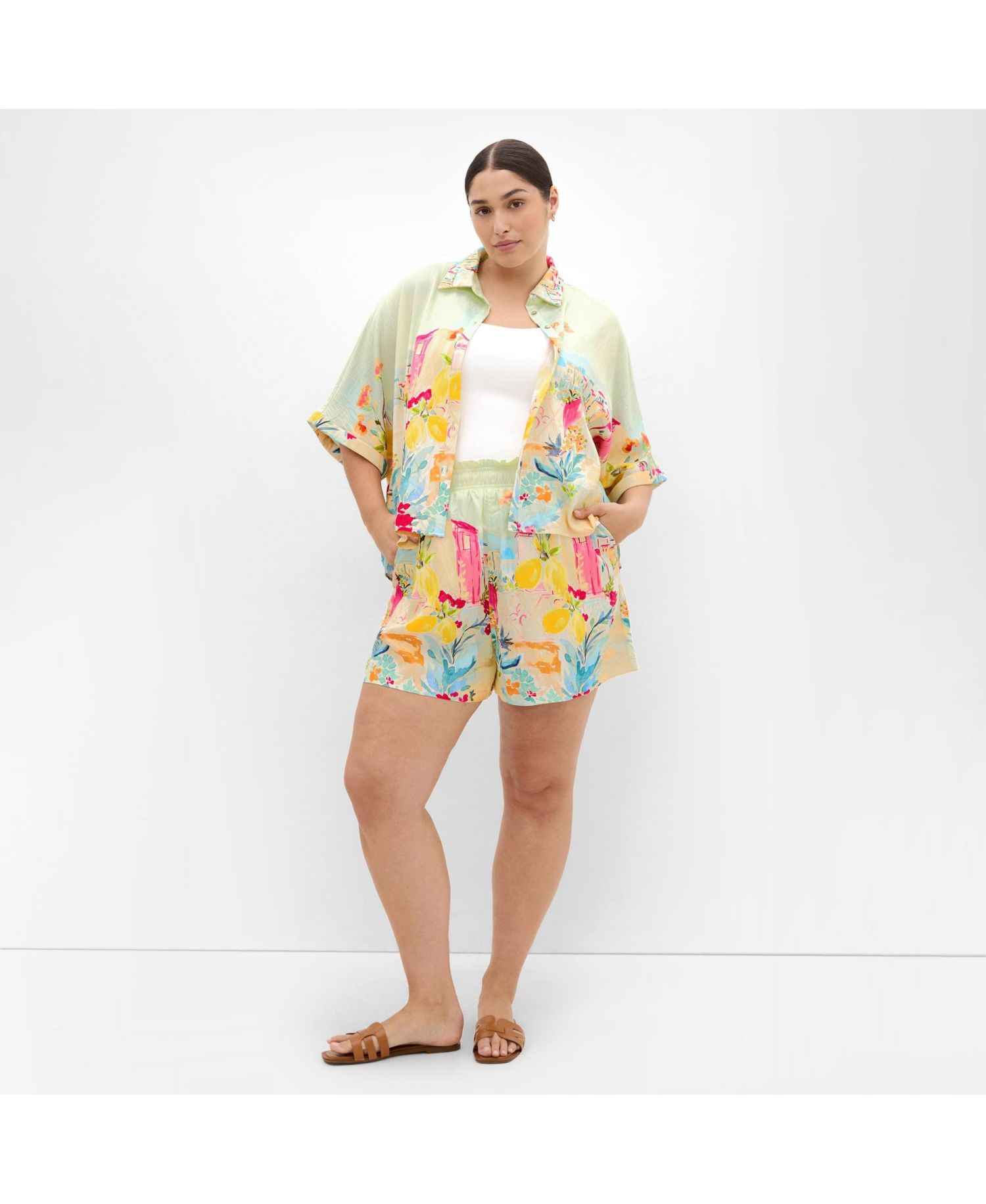 Plus Size Sorrento Print Women's Shirt