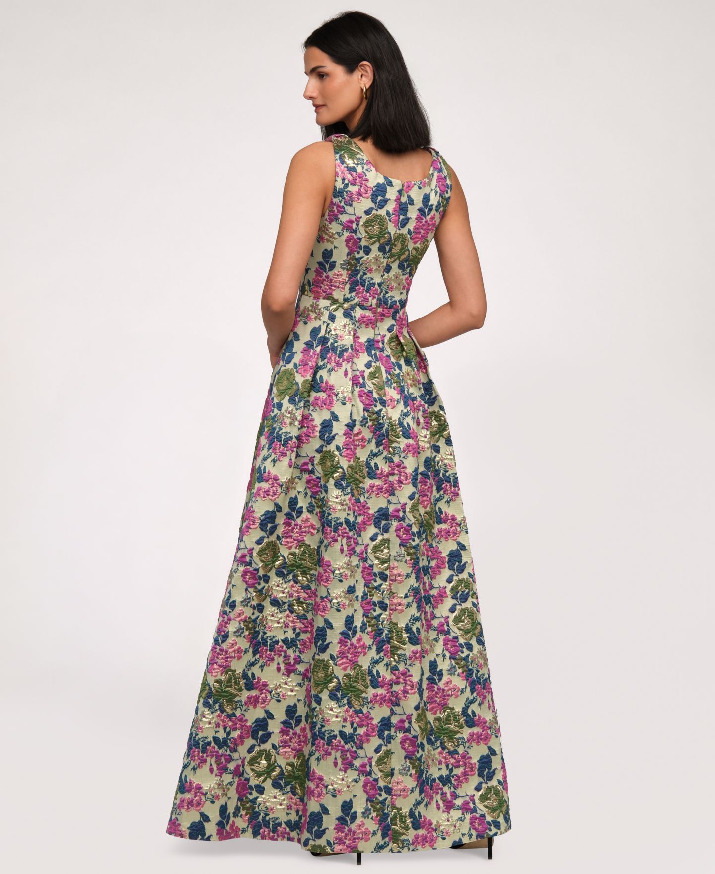 Женское платье JS Collections Floral Jacquard V-Neck, цвет: Зелёный — фото 5