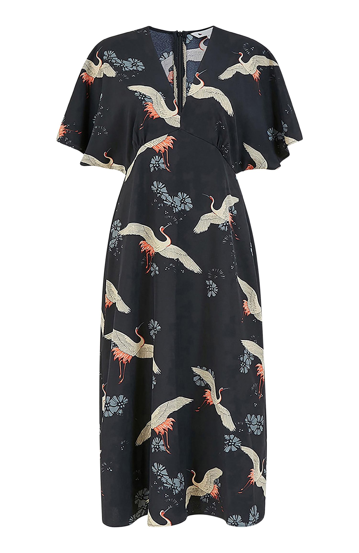Women's Short Sleeve V-Neck Midi Dress