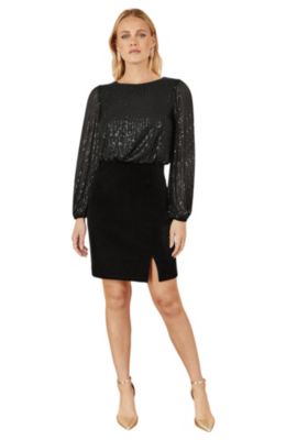 Women's Sequin And Velvet Mini Dress