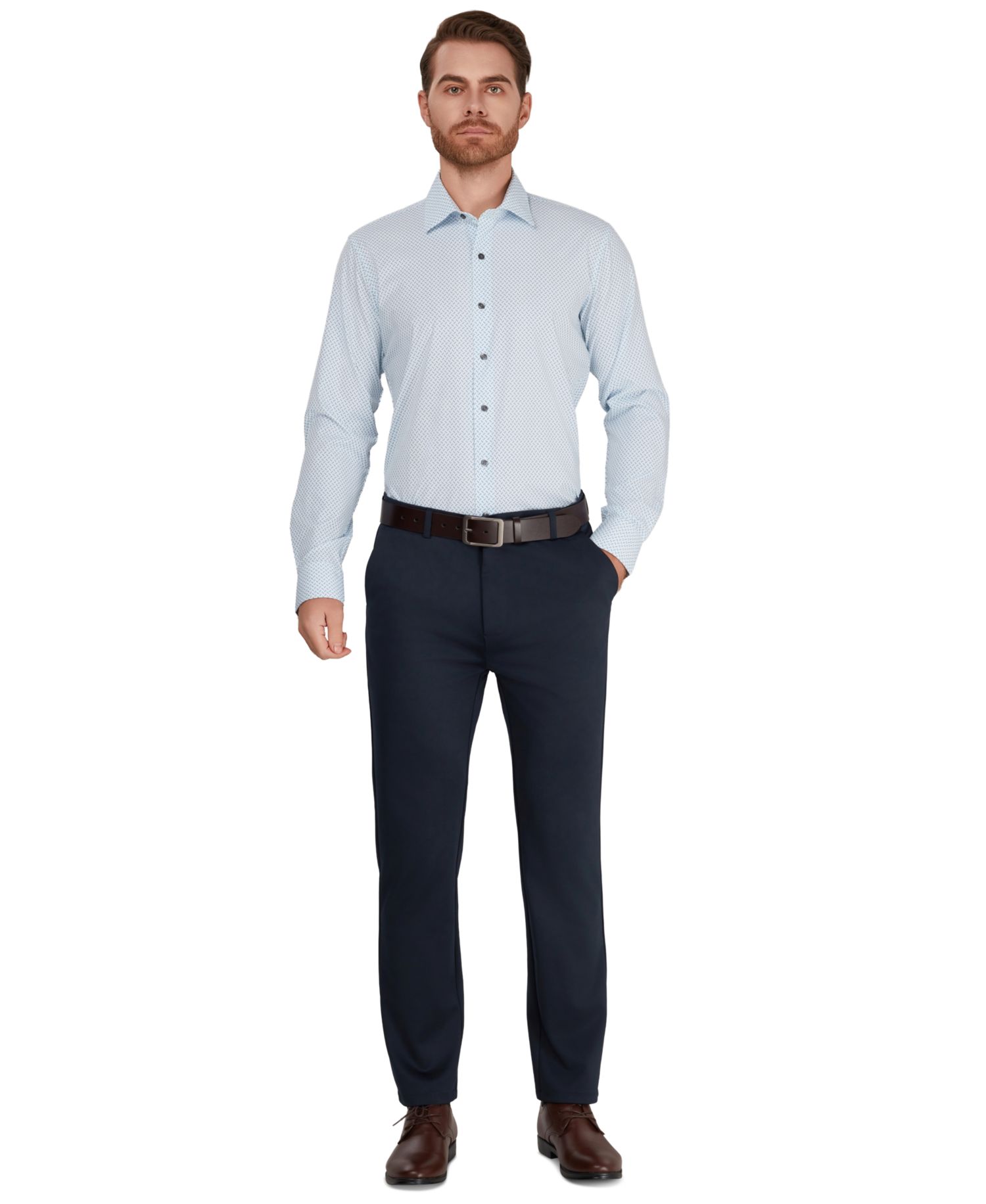 Men's Collared Slim-Fit Shirt
