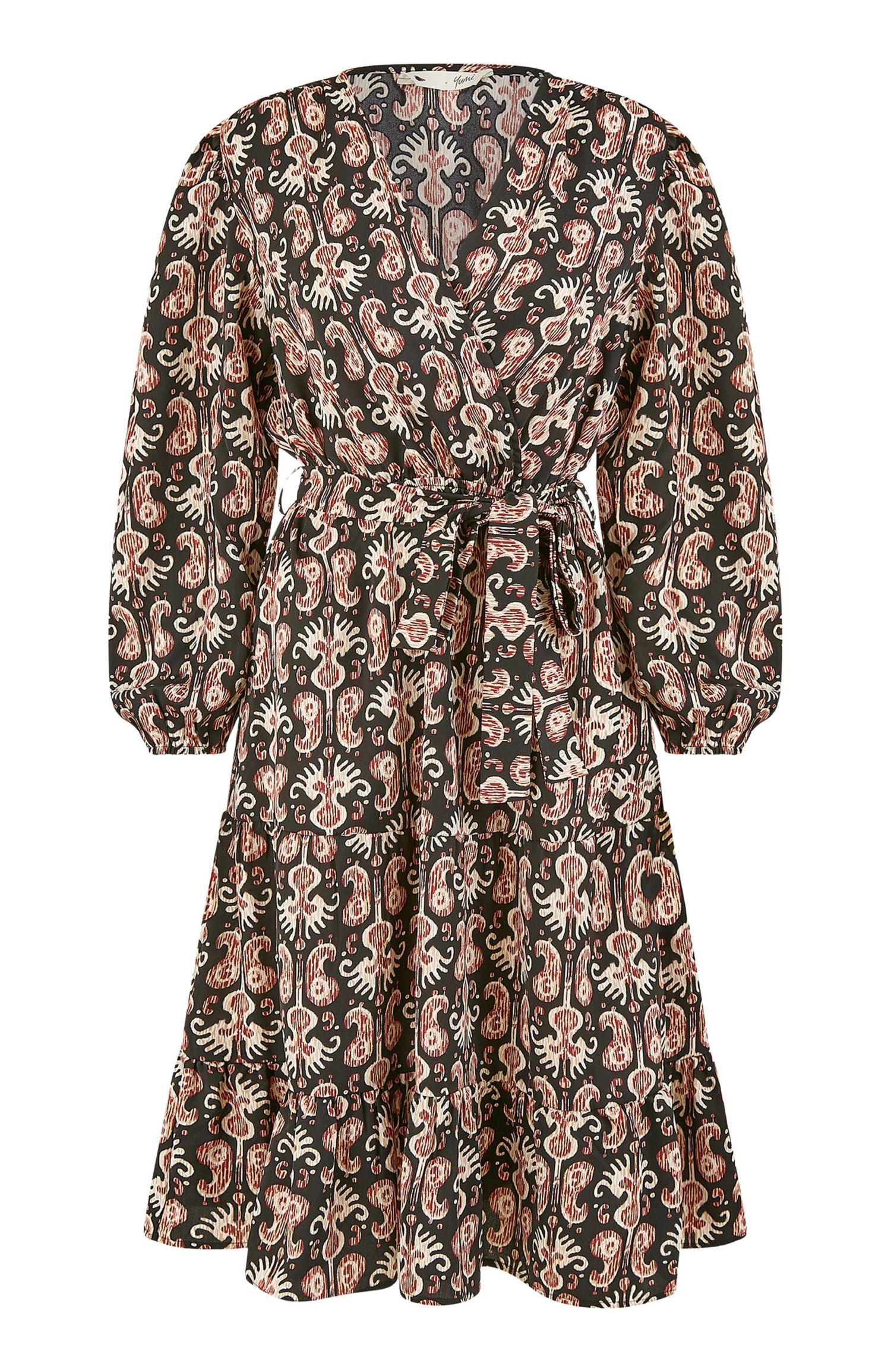 Women's Ikat Long Sleeve Skater Midi Dress