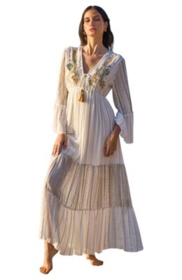 Women's Metallic Embellished Maxi Dress