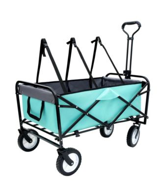 360lbs Collapsible Storage Wagon Utility Carts with Strapping System, 3-Piece Liner