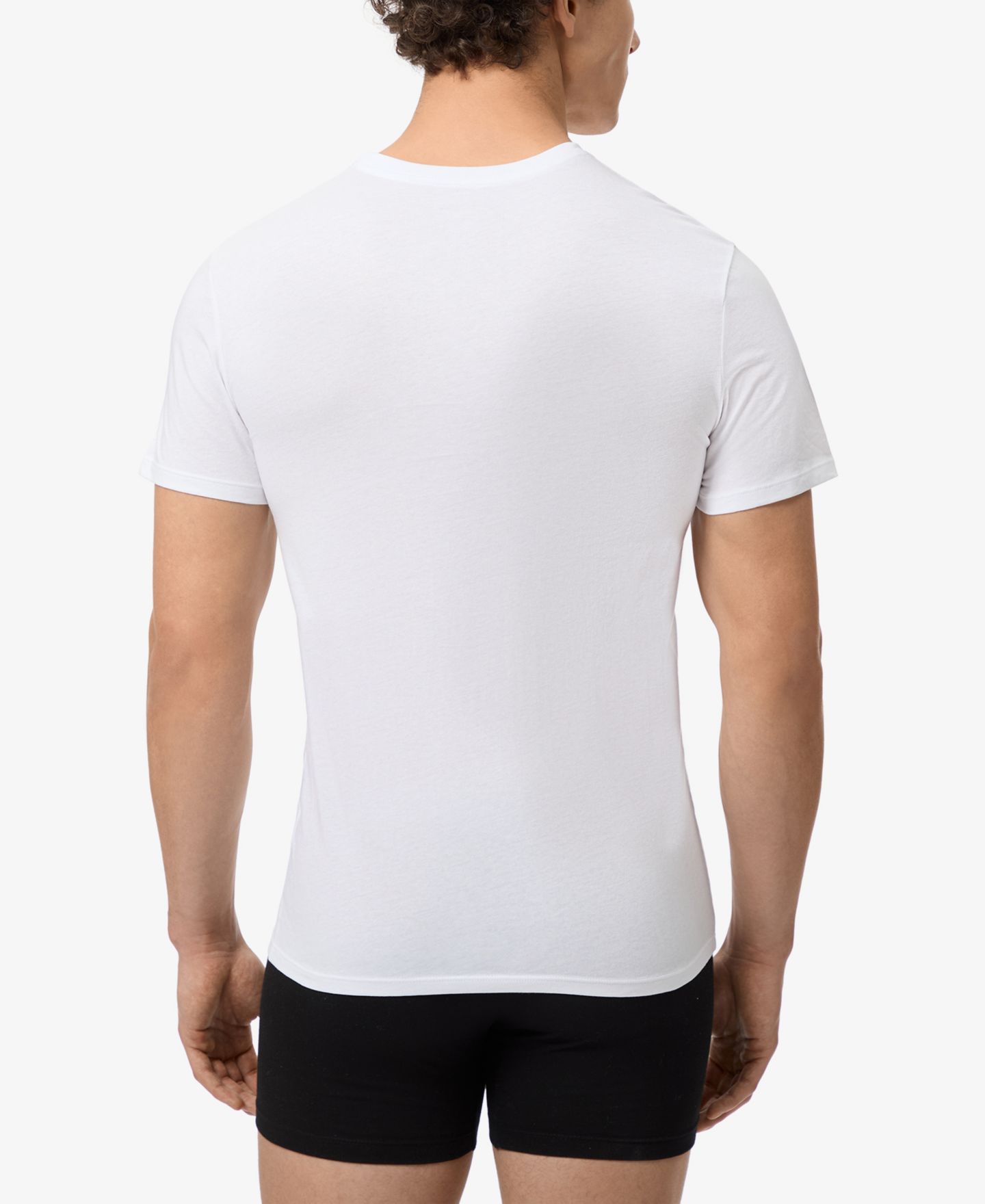 Мужская приталенная нательная свитшоты Lacoste с круглым вырезом, набор из 5 шт, цвет: Чёрный / Пекан — фото 8