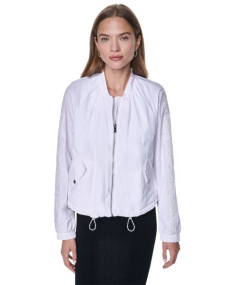 Женские куртки DKNY Logo Trim Rumpled Bomber Tech Jacket