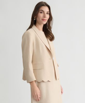 Women's Shawl-Lapel Scalloped Blazer