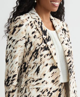 Women's Animal-Print One-Button Blazer