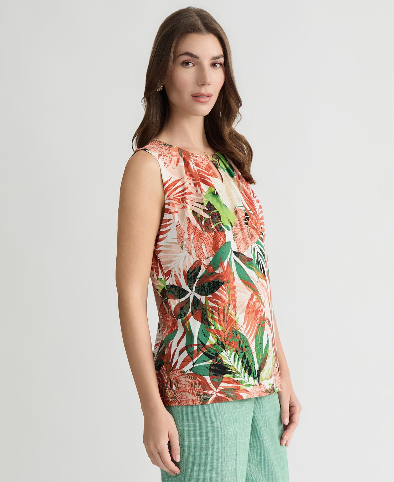 Women's Pleated Keyhole Top