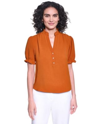 Women's V-Neck Short-Sleeve Blouse 