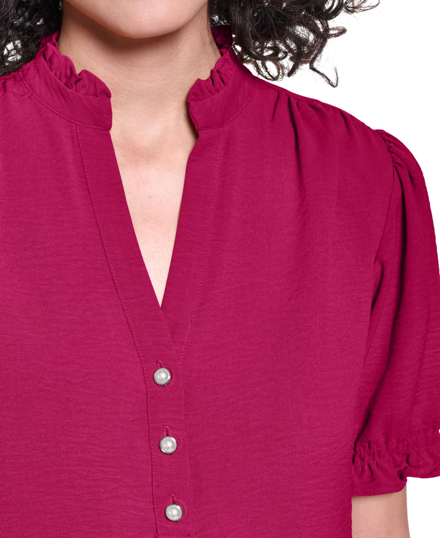 Women's V-Neck Short-Sleeve Blouse