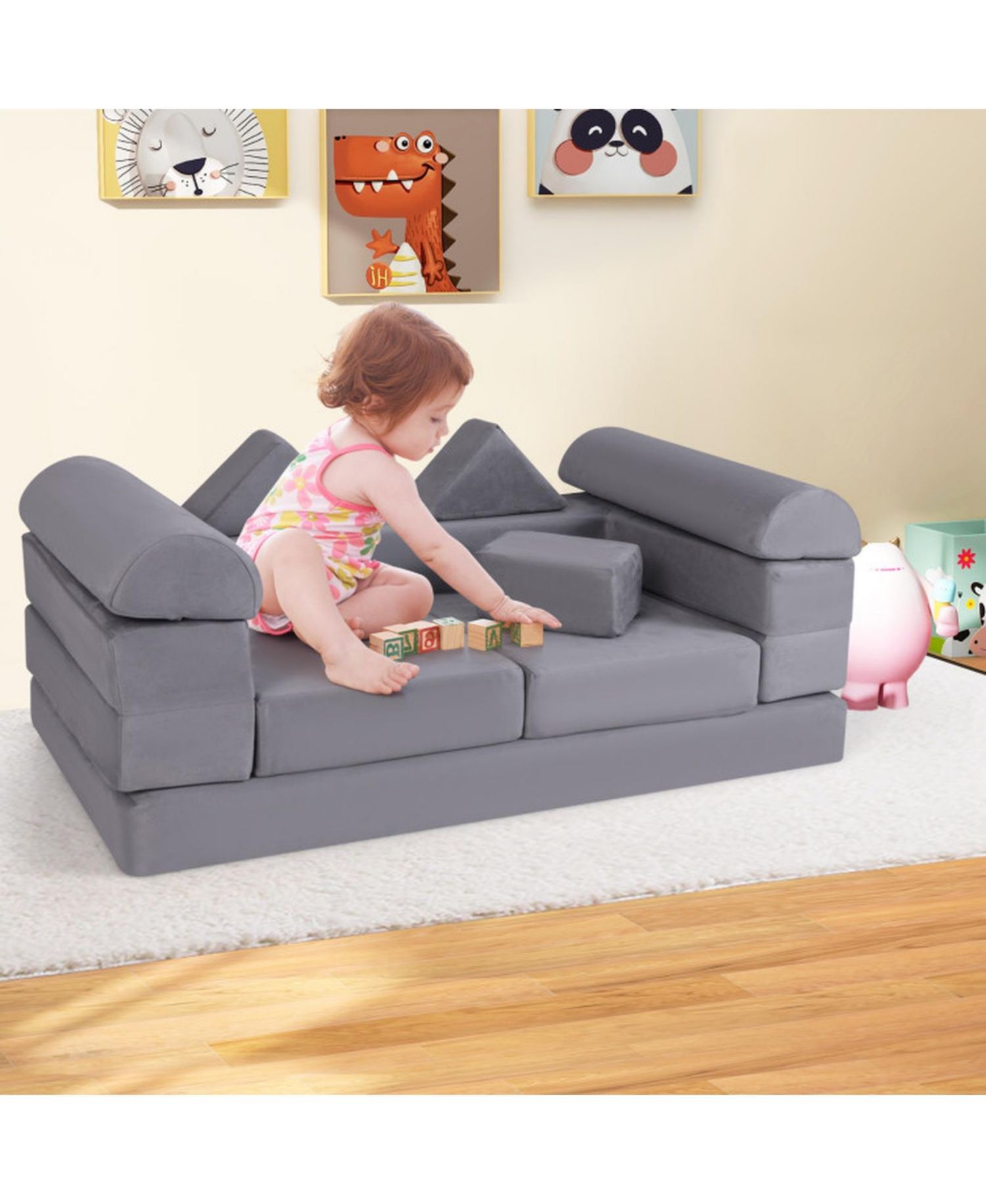 Modular Foam Climb and Crawl Playset, 9-Piece Set