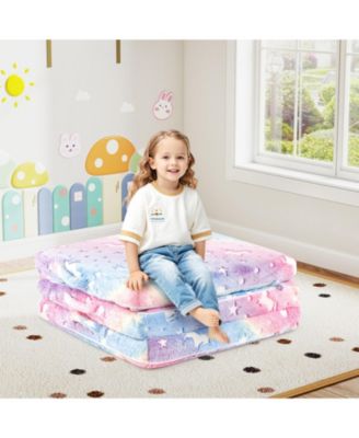 Tri-Fold Kids Sleeping Pad with Glow-in-the-Dark Cover