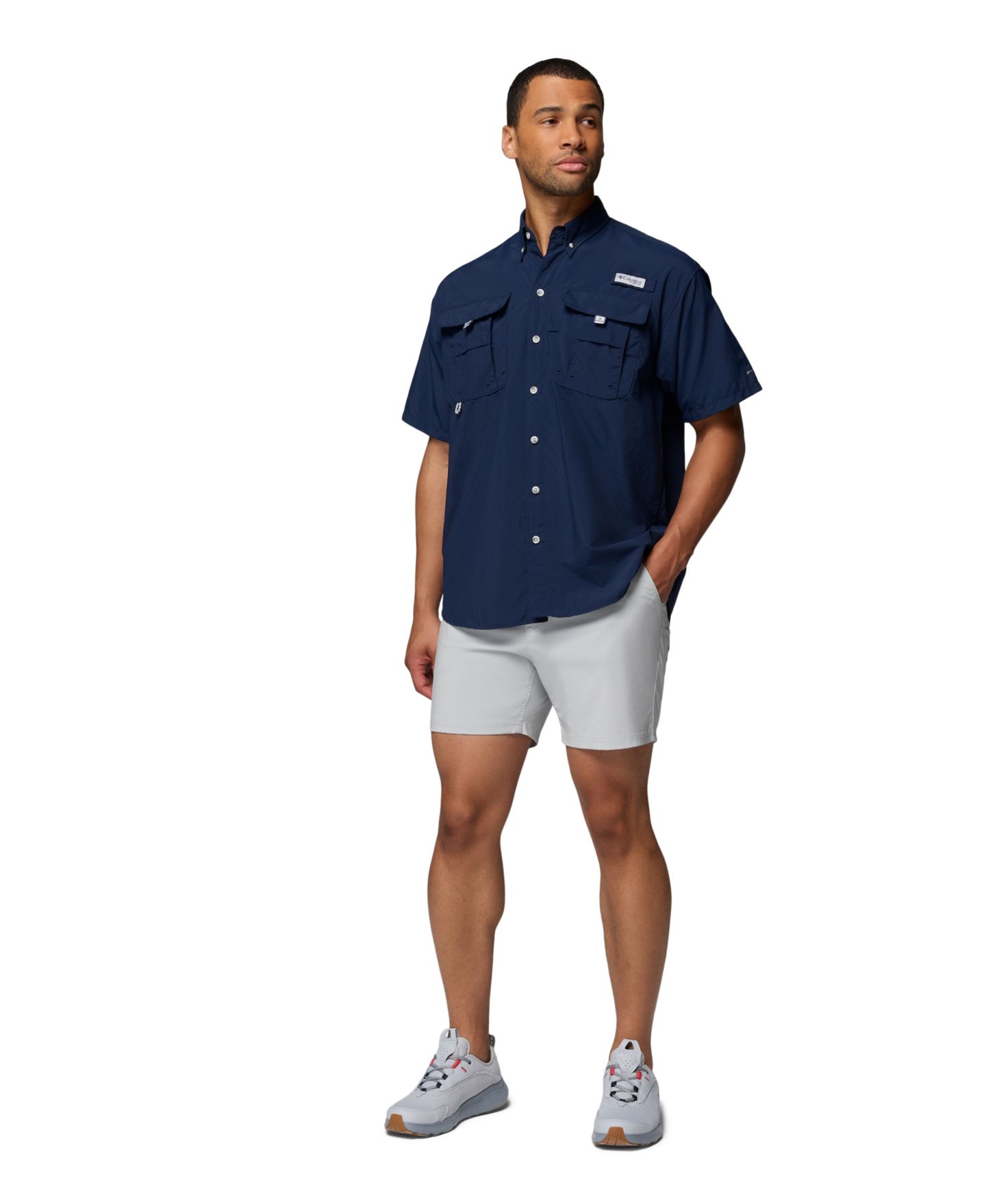 Мужская рубашка Columbia Bahama II Short-Sleeve, цвет: Тёмно-синий — фото 2