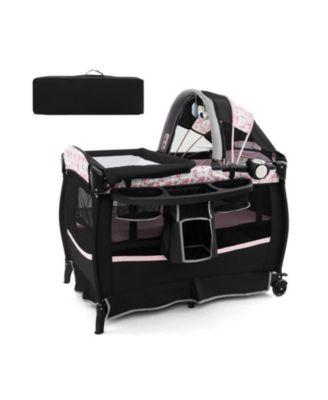 Baby Portable 4-in-1 Pack and Play Nursery Center with Bassinet and Canopy