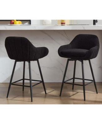 Dining Chair Modern Swivel Bar Stools Set of 2 Counter Height Bar Stools for Kitchen Dining Room