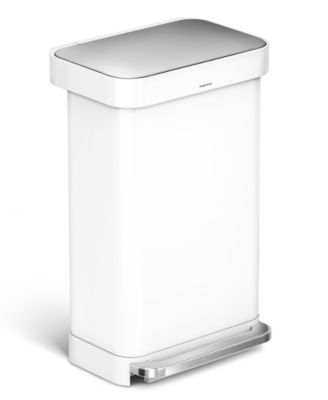 45 Liter Rectangular Liner Rim Steel Kitchen Trash Can with Liner Pocket