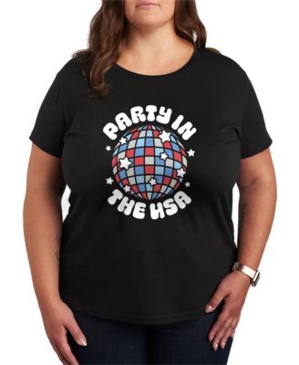 Plus Size Instant Message Party in the USA Disco Ball Short-Sleeve Graphic T-Shirt