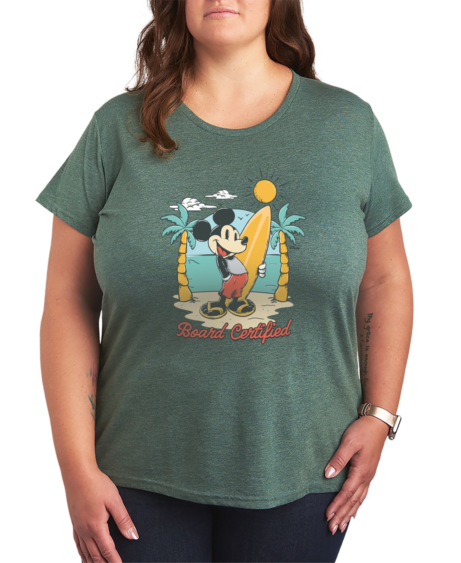 Plus Size Disney SurfBoard Certified Mickey Short-Sleeve Graphic T-Shirt