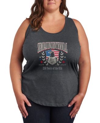 Plus Size Instant Message Semiquincentennial Collegiate Racerback Graphic Tank Top