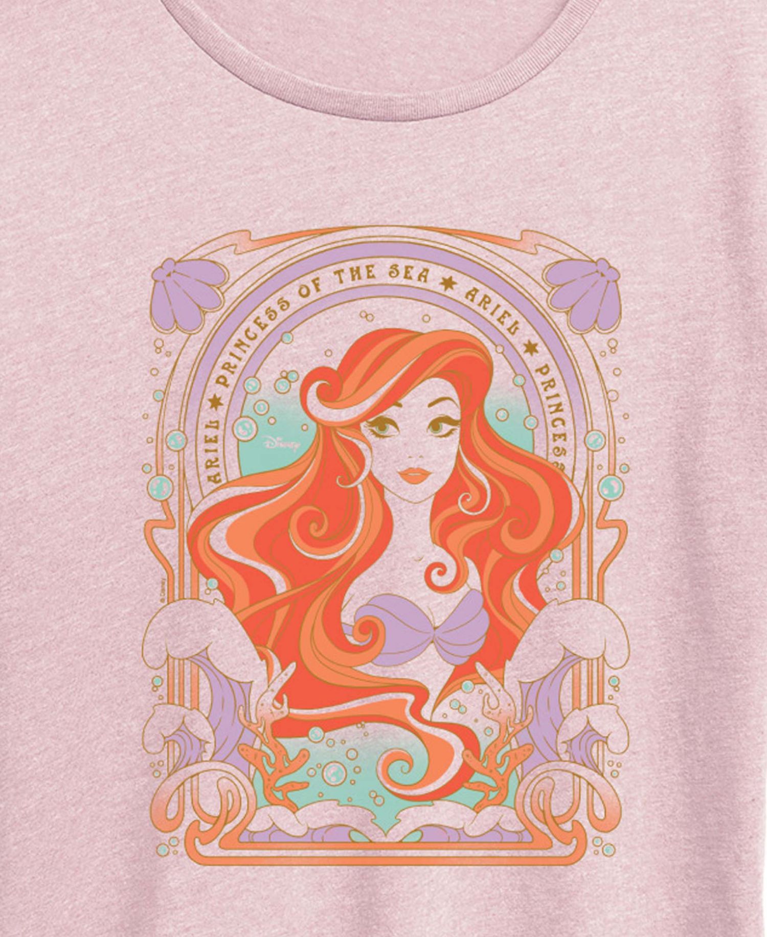 Plus Size Disney Princess Ariel Art Nouveau Short-Sleeve Graphic T-Shirt