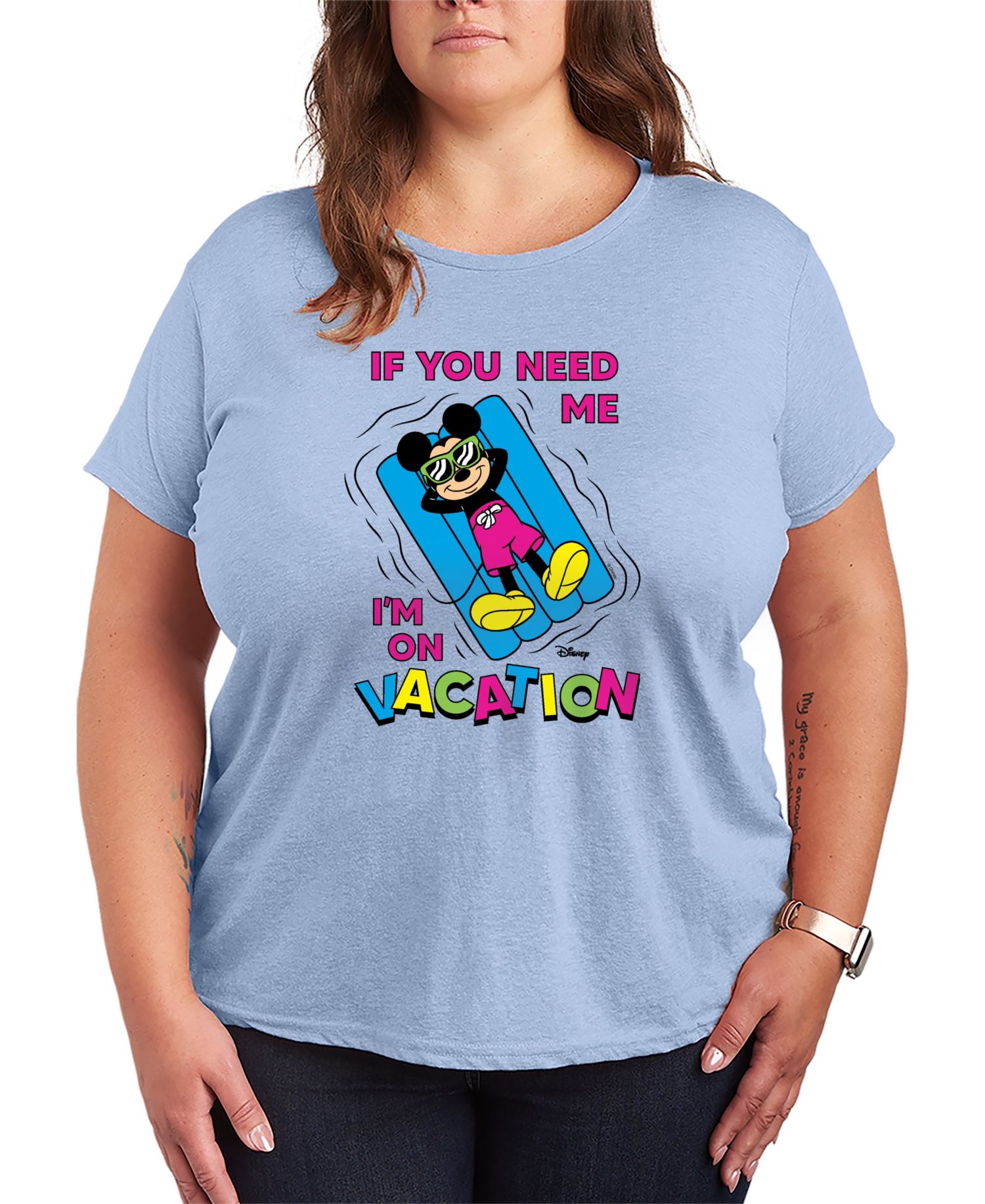 Plus Size Disney Mickey on Vacation Short-Sleeve Graphic T-Shirt
