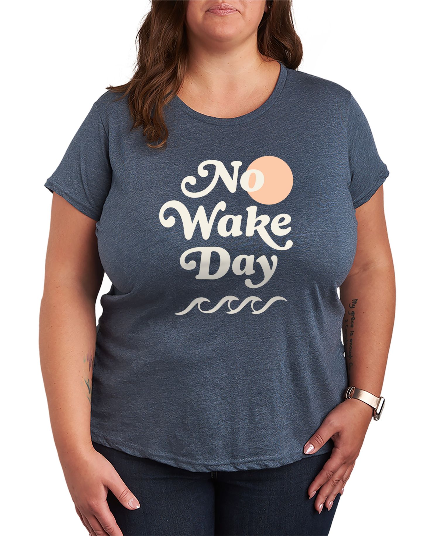 Plus Size Instant Message No Wake Day Short-Sleeve Graphic T-Shirt