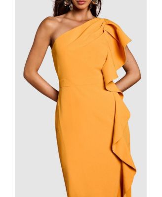 Women's One Shoulder Pencil Midi Dress