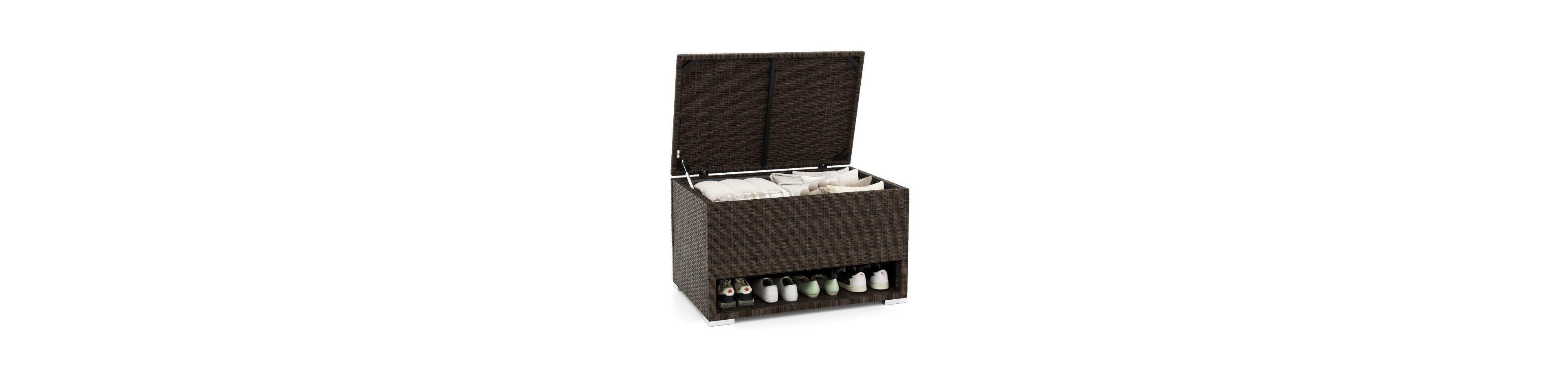sumyeg Pe Rattan Storage Bin with Waterproof Liner for Patio Cushions