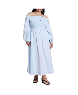 Women's Long Sleeve Smocked Maxi Dress