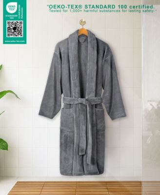 Unisex Luxury Hotel Spa Warm Shawl Collar Soft Plush Fleece Bath Robe
