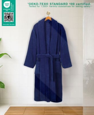 Unisex Luxury Hotel Spa Warm Shawl Collar Soft Plush Fleece Bath Robe