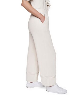 Petite Gauze Straight Leg Pull-On Pants