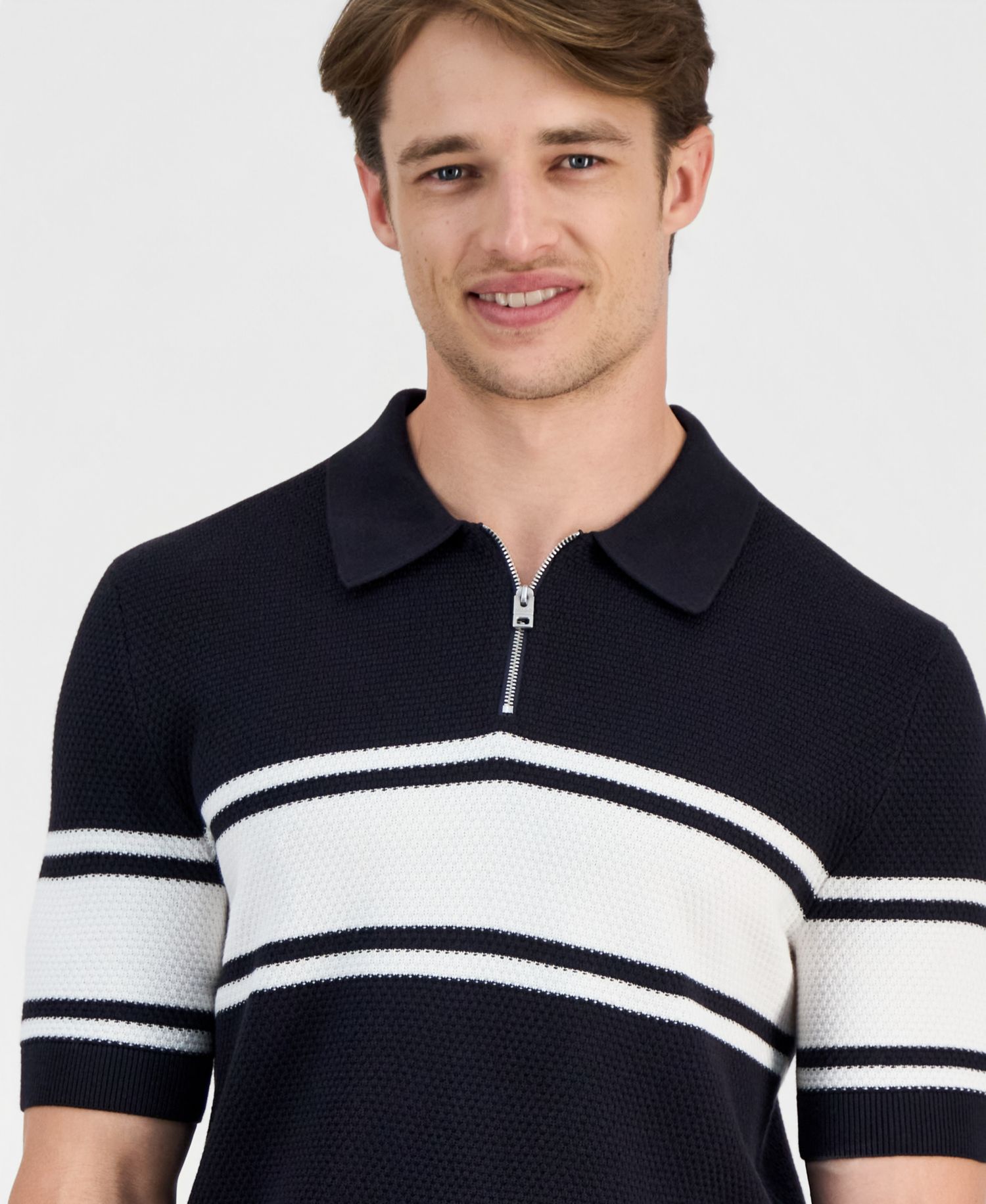 HUGO by Men's Sholton Colorblock Zipper Polo Shirt