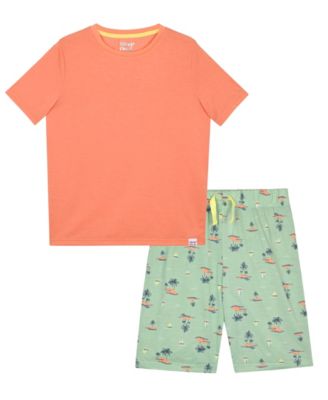Boys' 6-14 Solid T-Shirt and Conventional Print Shorts, 2-Piece Set
