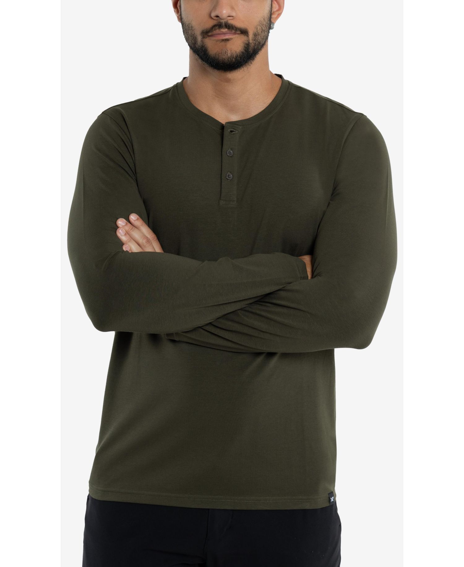 X RAY Men's Long Sleeve Henley T-Shirt