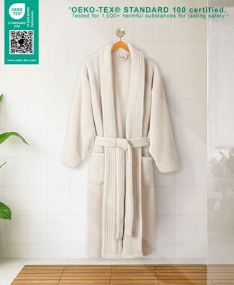 Unisex Luxury Hotel Spa Warm Shawl Collar Soft Plush Fleece Bath Robe
